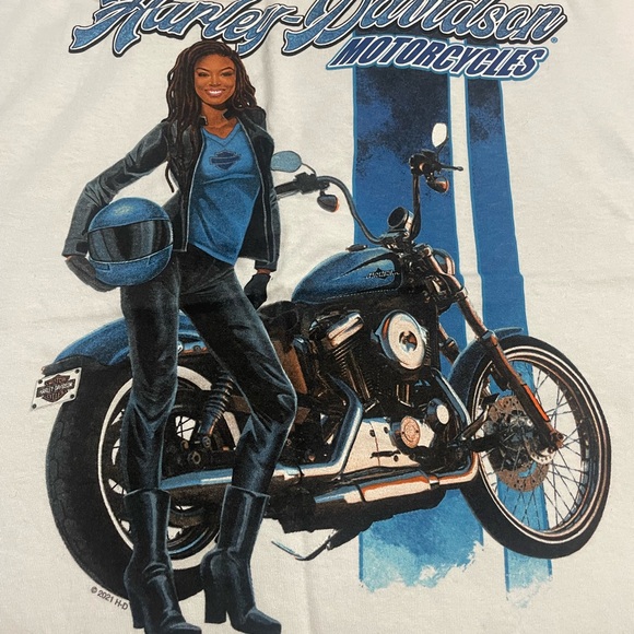 Harley-Davidson Other - Harley-Davidson White Tee with Black Accents Speedway Concord, NC 2021